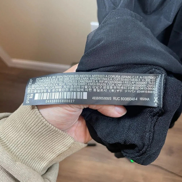 Zara Black Mesh Cross Front Sleeveless Midi Dress Size S Small Balletcore - Picture 6 of 8